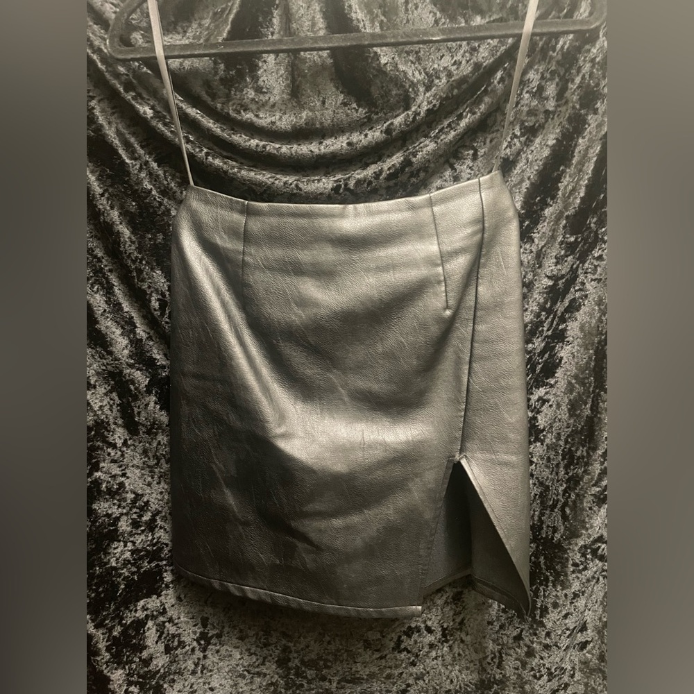 Black Faux Leather Skirt